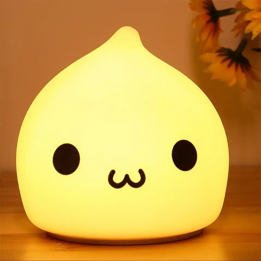 Mini Kawaii Water Droplet Baby Night Lamp 7 Colors Touch Control Eye Protection